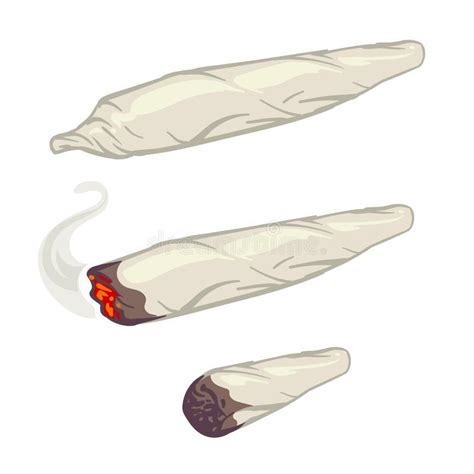 Marihuanaverbinding Spliff De Rokende Vectorillustratie Van De