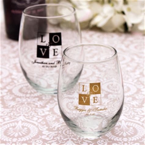 Personalized Stemless Wine Glasses | Party Favors | Favors & Flowers