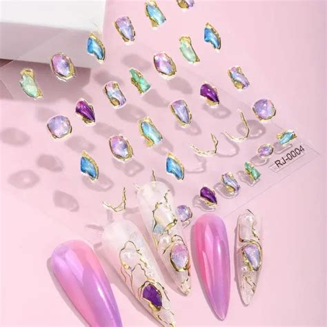 Pegatinas Arte para Uñas con Relieve Medusas Gemas 5D Cute Shop