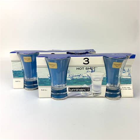 Vintage Luminarc France Hot Shot Shot Glasses Set Of Collectible Luminarc Glassware
