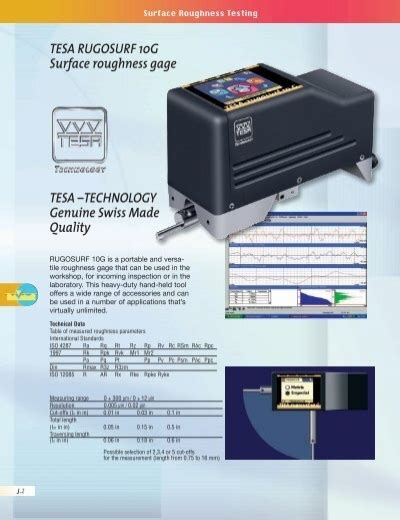 Tesa Rugosurf G Surface Roughness Gage Tesa Swiss