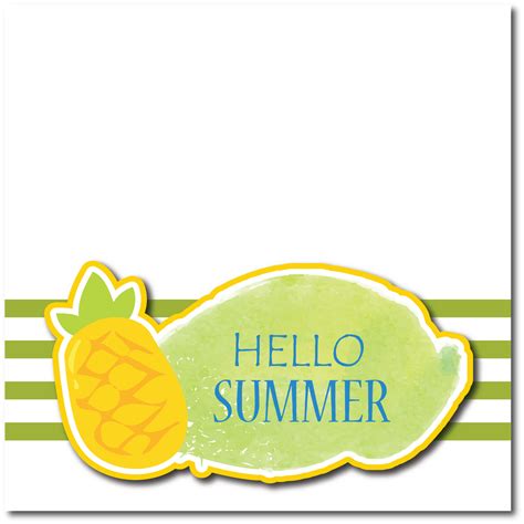 Hello Summer Printed Premade Scrapbook Page 12x12 Layout Autumns Crafty Corner