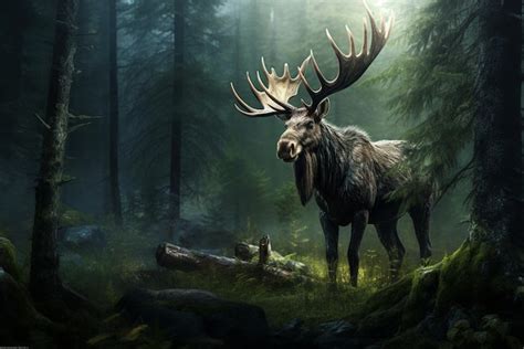 Premium AI Image | moose in the forest