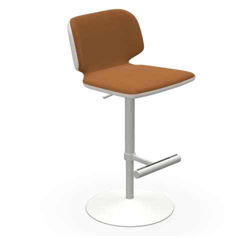 Tabouret Pivotant Et R Glable Wrap Sg Ts En M Tal Recouvert De Tissu Ou