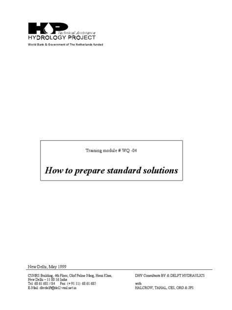 04 How To Prepare Standard Solutions Pdf Titration Chemistry