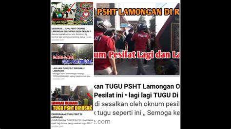 K0nv0 Pendekar Tugu Kembali Beraksi Di Lamongan Rusak Tugu PSHT