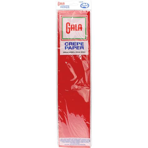 Gala Red Crepe Paper 240cm X 50cm 1 Sheet Red Coloured Party