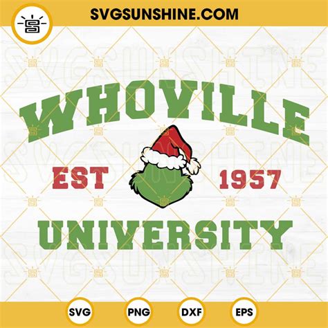 Whoville Est 1957 University Grinch Christmas SVG Christmas Grinch