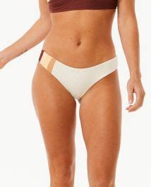 Rip Curl Block Party Spliced Cheeky Womens Hip Bikini Bottoms Bone Wetsuit Centre