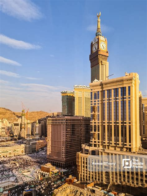 The Clock Towers Mecca Saudi Arabia The Middle Frame Arab Stock