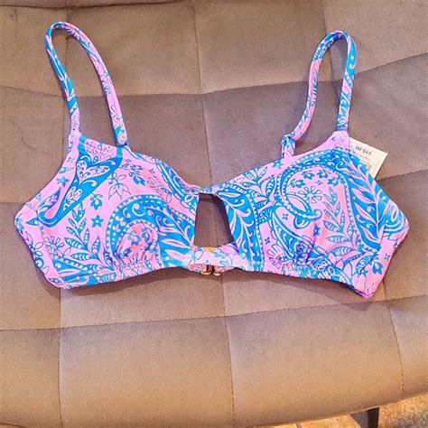 Wild Fable Swim Wild Fable Womens Pink And Blue Paisley Bikini Top Xs Nwt Poshmark