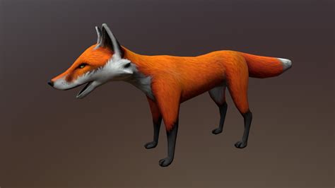 Fox 3d Model By Polynudj [fcbe1b8] Sketchfab