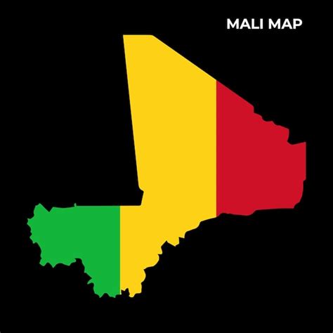 Ilustra O Do Projeto Do Mapa Da Bandeira Nacional De Mali Da Bandeira