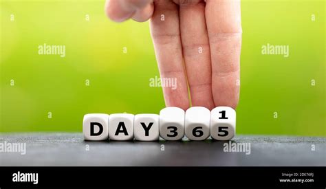 Symbol for a new year. Hand turns dice and changes the expression "day ...