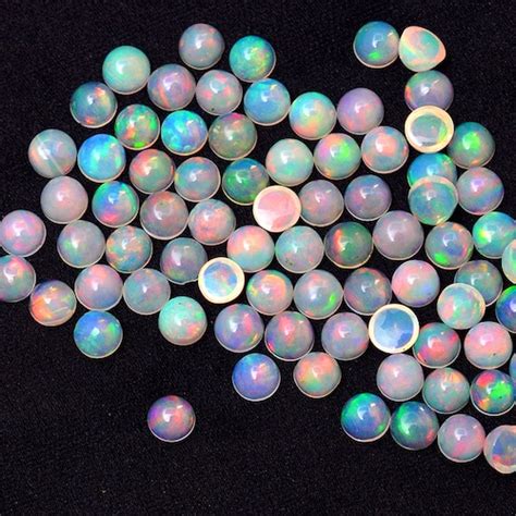 Ethiopian Opal Mm Round Cabochon Natural Ethiopian Welo Etsy