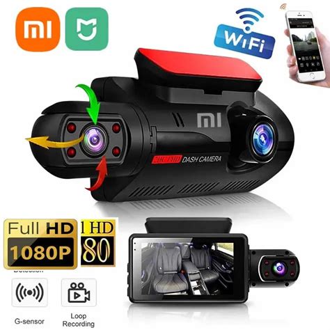 Xiaomi Mijia Dual Lens Dash Cam Para Carros Blackbox Gravador De V Deo