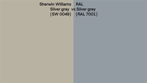 Sherwin Williams Silver Gray Sw 0049 Vs Ral Silver Grey Ral 7001