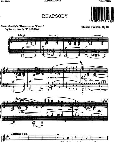 Alto Rhapsody Op Sheet Music By Johannes Brahms Nkoda Free