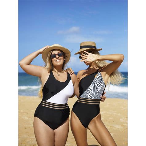 One Shoulder Sexy Womens Swimsuit One Piece Thong Bathing Suits Patchwork