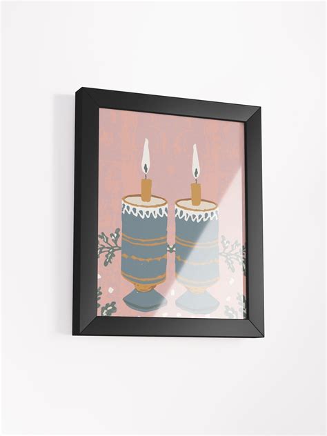 Shabbat Candles Painting Framed Wall Art Print | Bidvaro Jewish Gifts