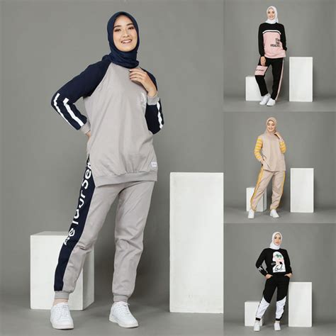 Baju Olahraga Wanita Muslim Setelan Olahraga Wanita Panjang Baju