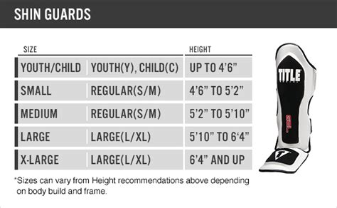 muay thai shin guards size chart - Keski