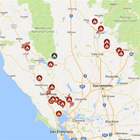 Map Of Tubbs Fire Santa Rosa - Washington Post - Northern California ...