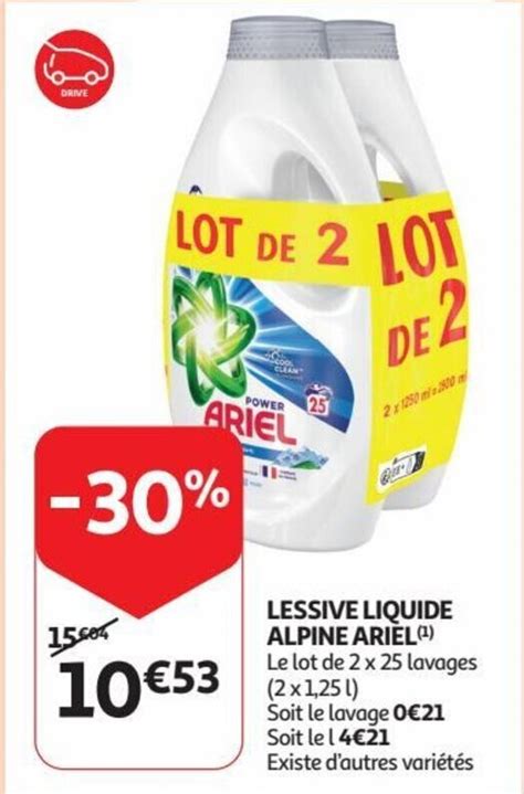 Lessive Liquide Alpine Ariel Promotie Bij Auchan