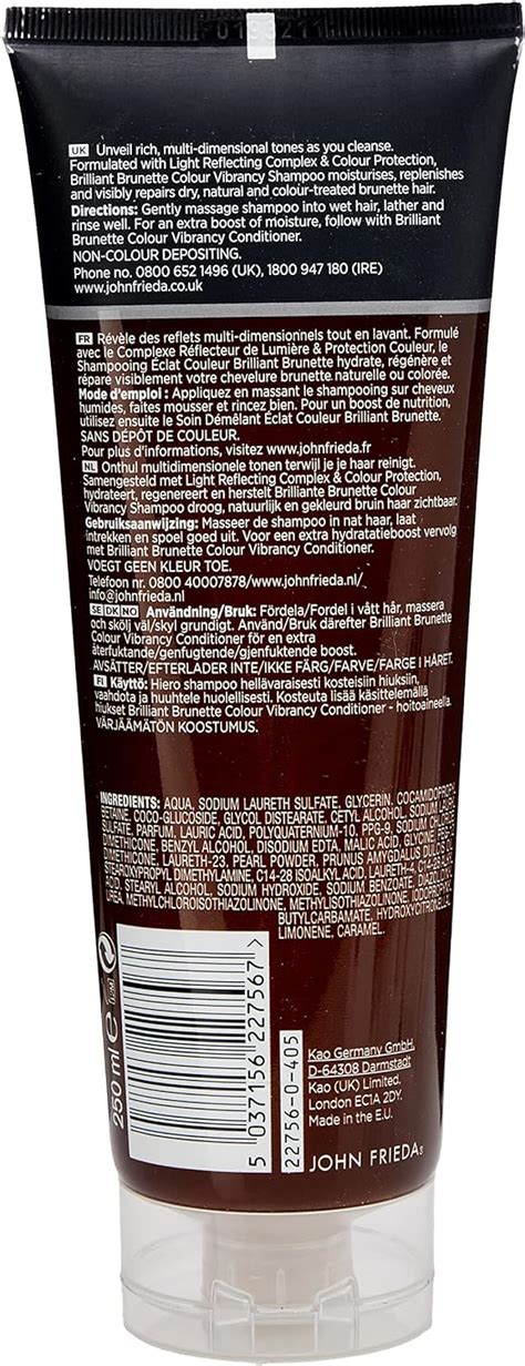 John Frieda Brilliant Brunette Colour Vibrancy Shampoo 250 Ml