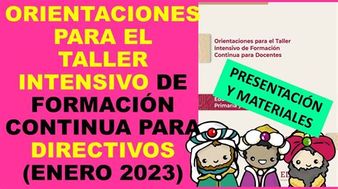 Soy Docente ORIENTACIONES PARA EL TALLER INTENSIVO DE FORMACIÓN