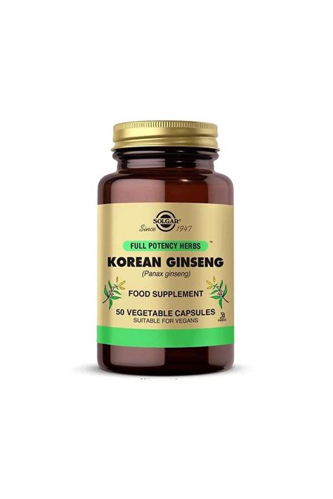 Solgar Korean Ginseng 50 Tablet Panax Ginsengi İçeren Takviye Edici