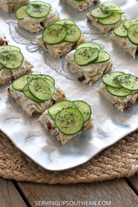 Cucumber Tea Sandwiches Serving Up Southern Recipe Tea Sandwiches Sandwiches Cucumber