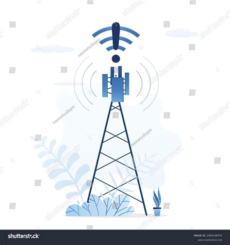 No Internet Connection Communication Tower Wireless Stock Vector
