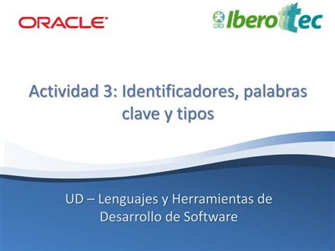 Identificadores Palabras Clave Y Tipos Java PPT