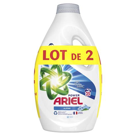 ARIEL Lessive Liquide Power Alpine 2x1 25L Pas Cher Auchan Fr