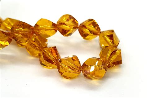 Topaz Orange Swarovski Crystal Faceted Helix Beads Etsy