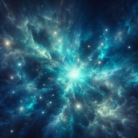 Premium Photo | A blue star filled nebula with stars in the background