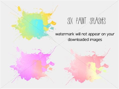 Paint Splash Clip Art Splotches Splashes Clipart Digital Web | Etsy