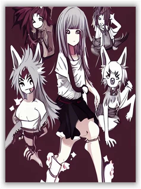 "Anime Werewolf Manga Art Girl Graphic" Sticker for Sale by ...