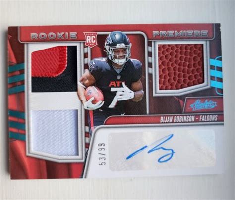 Panini Absolute Bijan Robinson Rc Premiere Patch Auto Falcons