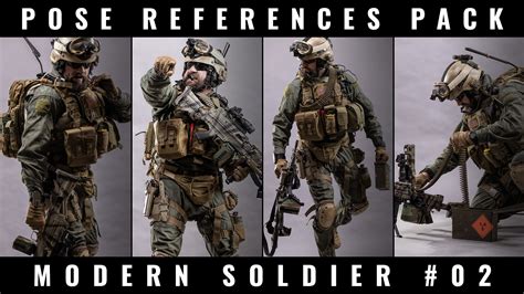 Artstation Pose Reference Pack Modern Soldier 02 Resources