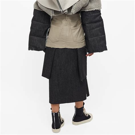 Rick Owens Collapse Cut Maxi Skirt Grey END TW