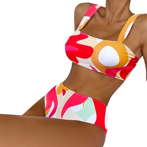 High Waisted Bikini Women S Sexy Tie Dye Does Not Position The Printed