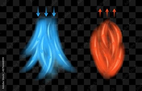 Cold And Hot Air Flow With Arrows Indicating The Direction Of Air