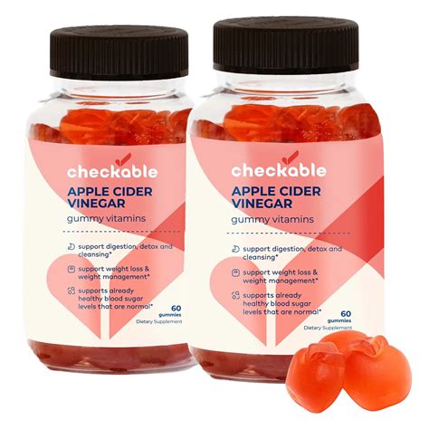 Checkable Apple Cider Vinegar Gummies Support For Weight Management