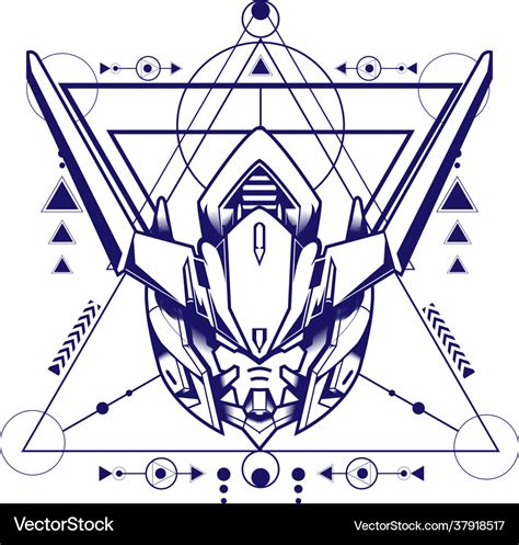 Gundam mascot logo can use for gaming esport Vector Image