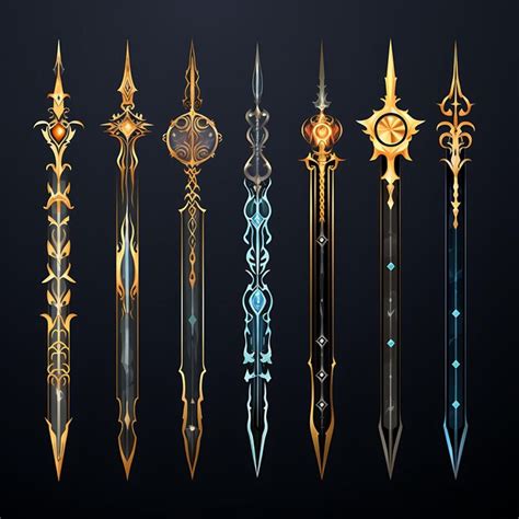 Premium AI Image | Set of Majestic Sword Shape Blade Like Decoration ...