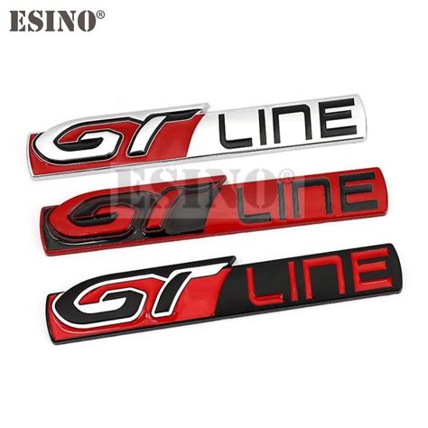 Car Styling Gt Line D Metal Chrome Zinc Alloy Emblem Car Badge Body