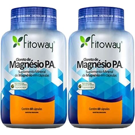 Kit 2X Cloreto de Magnésio P A 60 Cápsulas Fitoway OtimaNutri