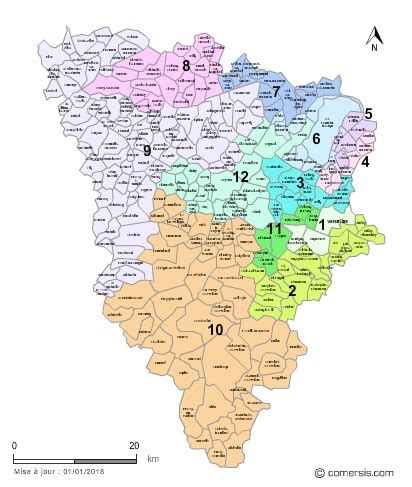 Carte des anciens cantons des Yvelines 